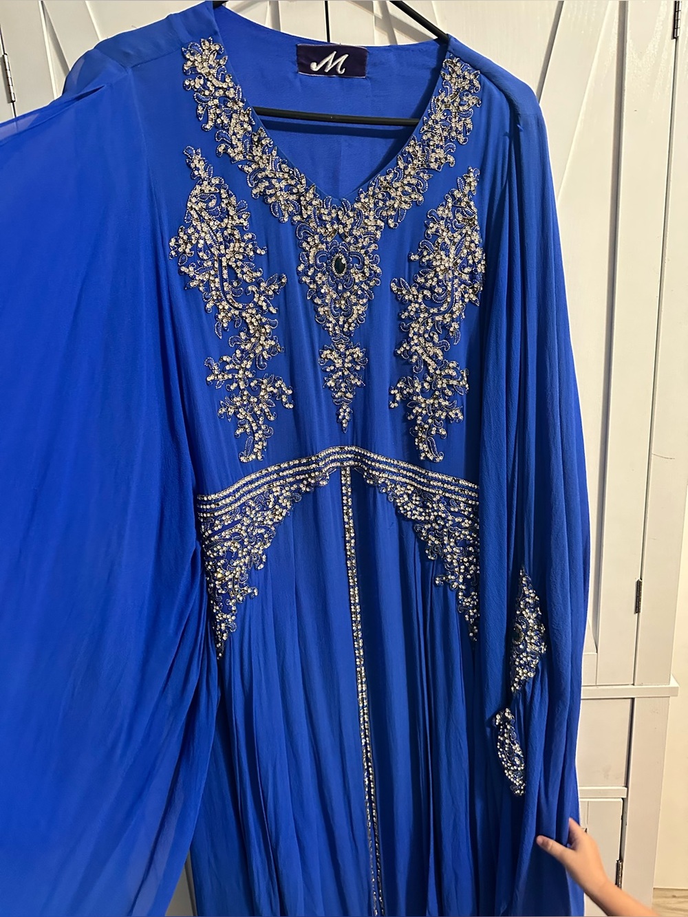 Embellished Royal Blue Evening Dress by
